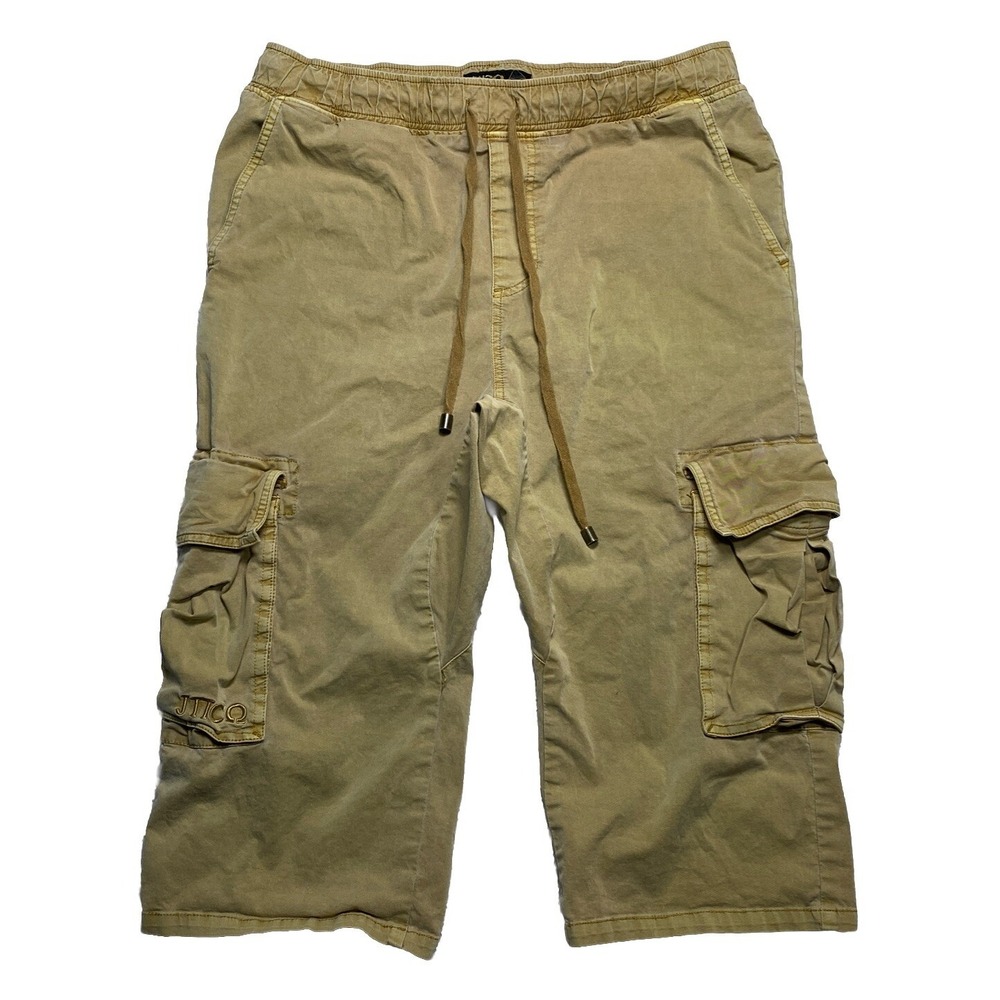 Jnco Jeans‎ Cargo Shorts Men's Large Khaki Drawstring 17" Inseam